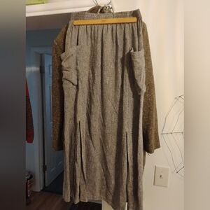 Vintage Click Gray Cargo Pocket Slit Skirt
